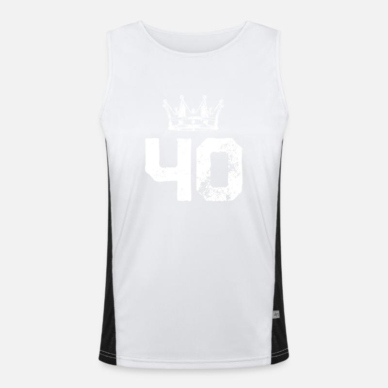 40 Zahl Krone Funktionelles Kontrast-Tank Top für Männer 