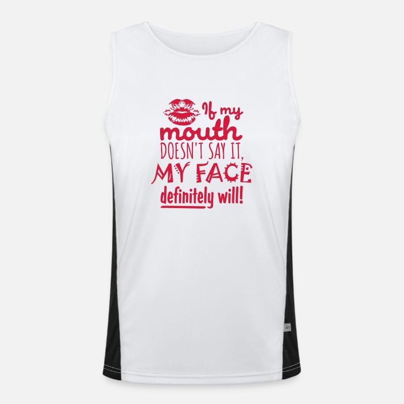 my face definitely will Funktionelles Kontrast-Tank Top für Männer 