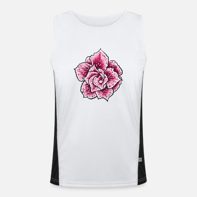 Blume Funktionelles Kontrast-Tank Top für Männer 