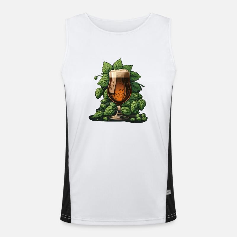 Craft Bier Glas mit Hopfen - IPA Funktionelles Kontrast-Tank Top für Männer 