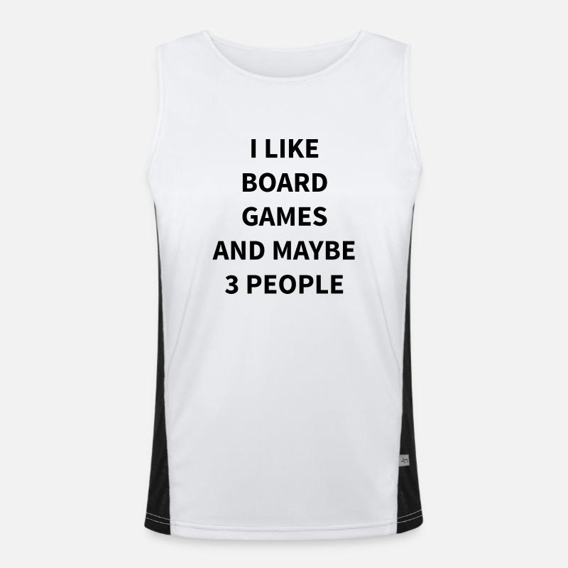 Boardgame Chess Backgammon Game Night - Men's Functional Contrast Tank Top  - white/black