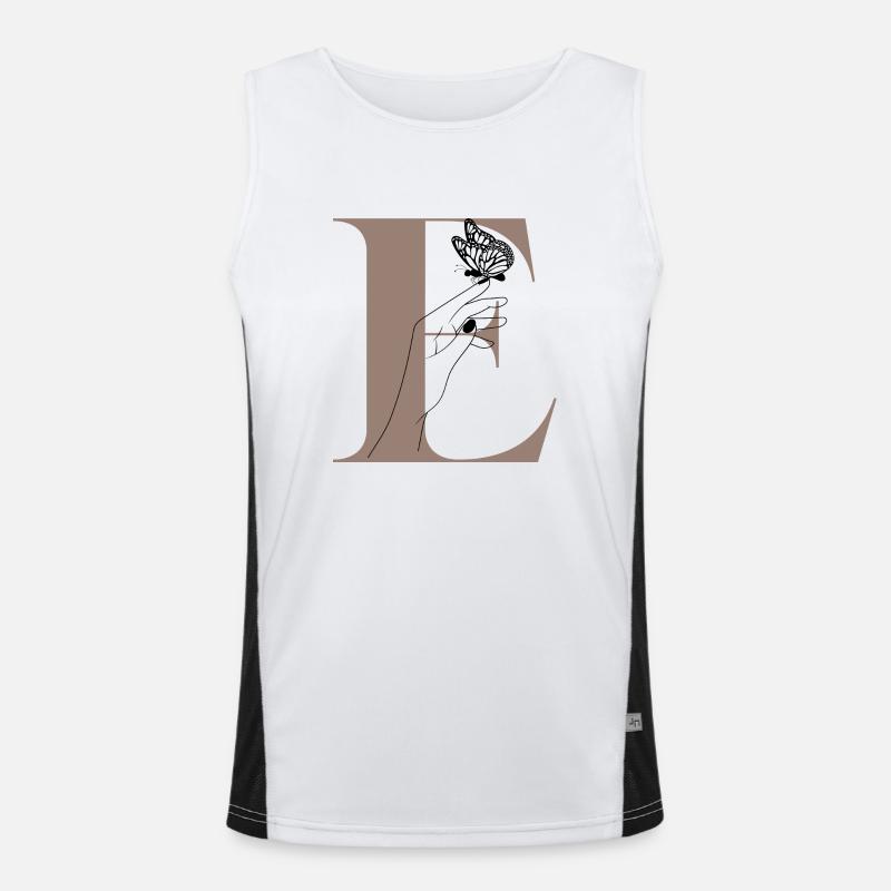 Buchstabe E Magischer Schmetterling Funktionelles Kontrast-Tank Top für Männer 