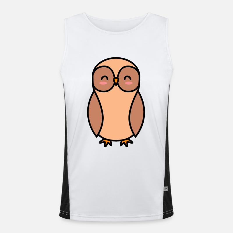 Owl Comic - Men's Functional Contrast Tank Top  - white/black