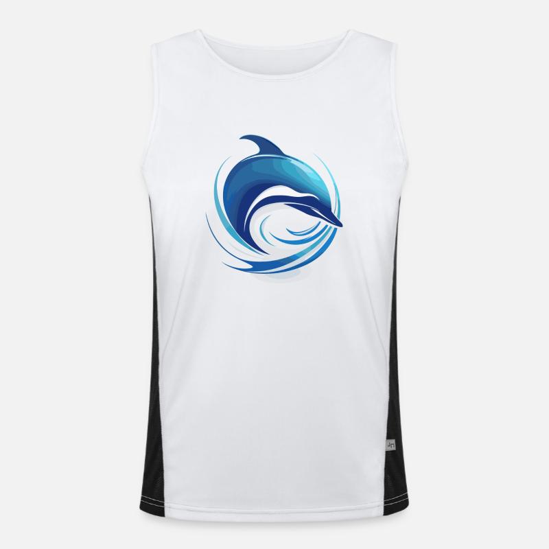 der Delfin Funktionelles Kontrast-Tank Top für Männer 