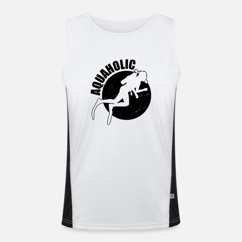 Funny Diver Picture Humor Gift Idea Men's Functional Contrast Tank Top 