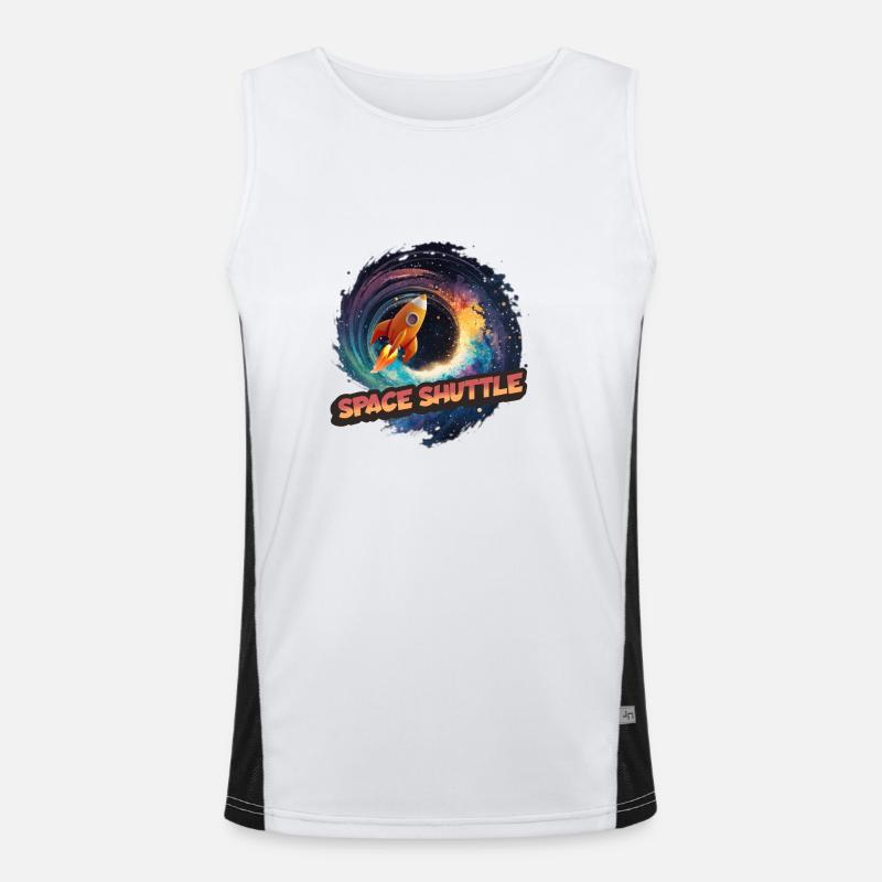 Space Shuttle: The Winged Spaceship Men's Functional Contrast Tank Top 