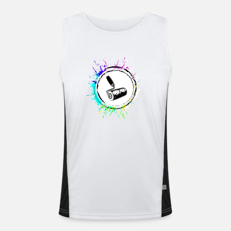 Painter silhouette icon - Men's Functional Contrast Tank Top  - white/black