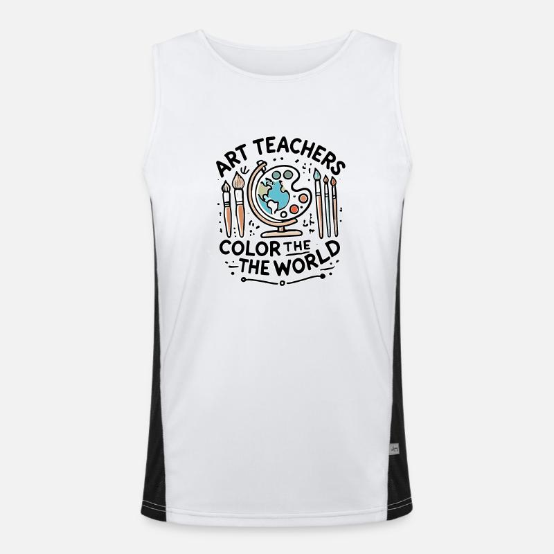 Kunstlehrer färben die Welt Funktionelles Kontrast-Tank Top für Männer 