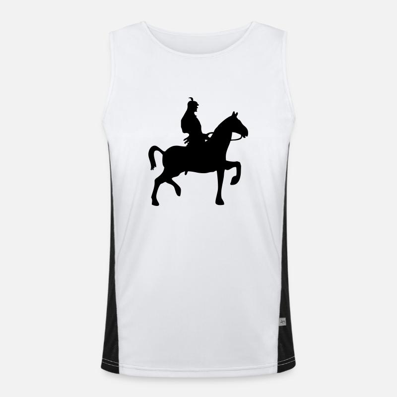 Samurai Rider - Men's Functional Contrast Tank Top  - white/black