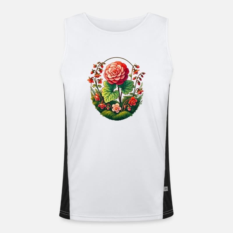 Kamelie Funktionelles Kontrast-Tank Top für Männer 