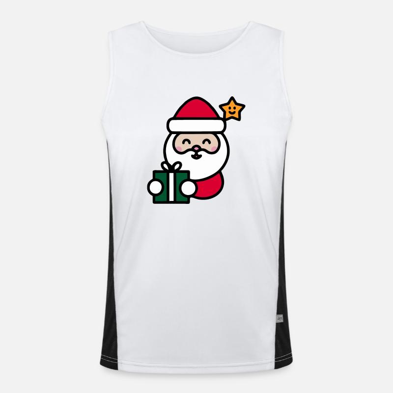 Lustiger Weihnachtsmann Funktionelles Kontrast-Tank Top für Männer 