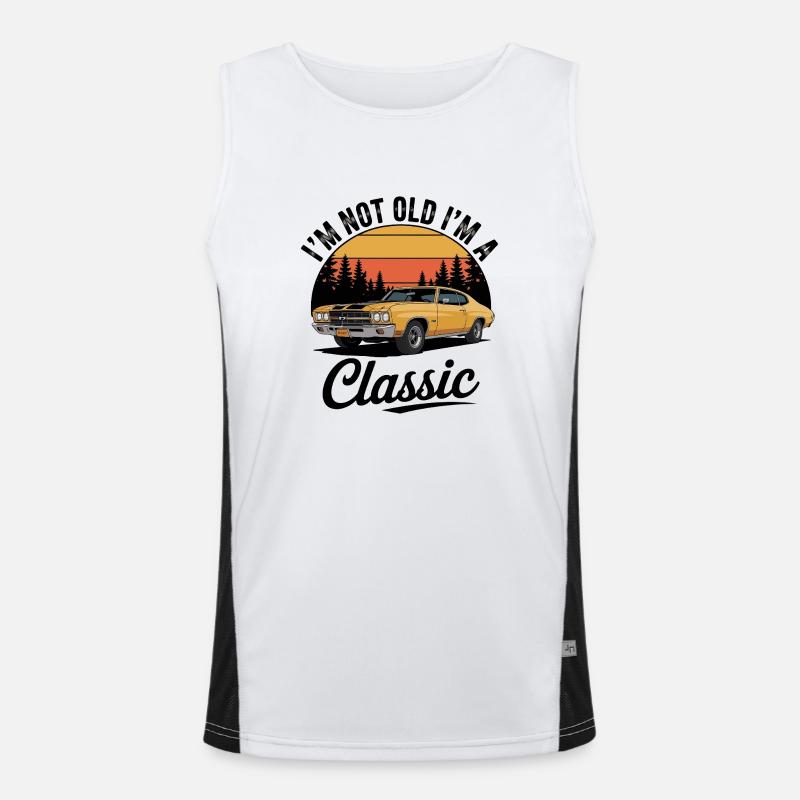 Ich bin nicht alt, ich bin ein klassischer Oldtimer Funktionelles Kontrast-Tank Top für Männer 