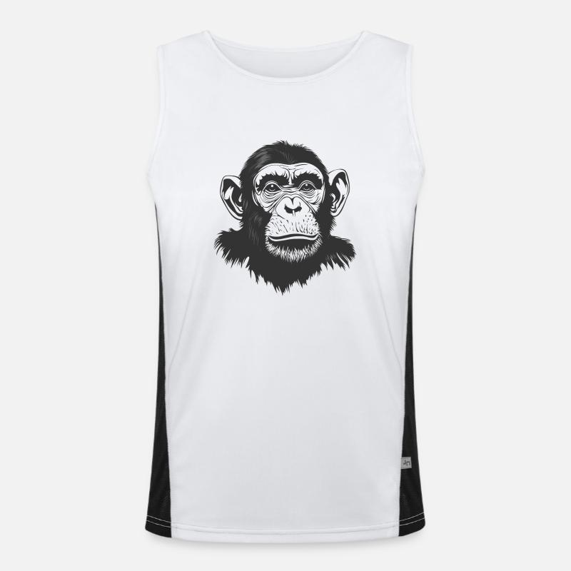 Affe - Schimpanse Funktionelles Kontrast-Tank Top für Männer 