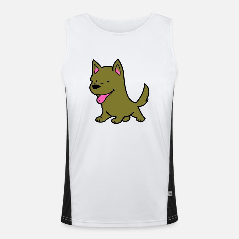 hund comic Funktionelles Kontrast-Tank Top für Männer 