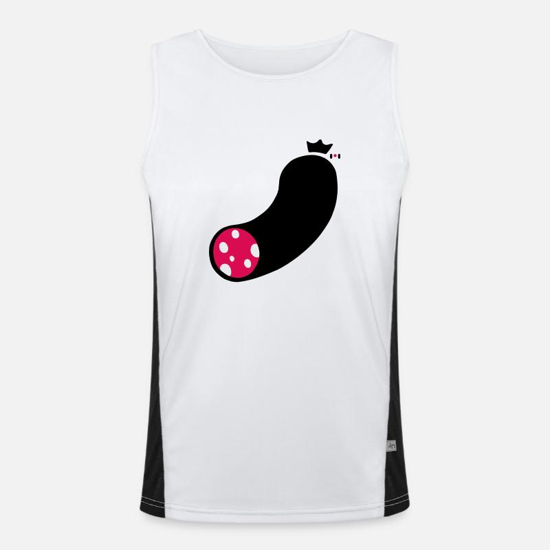 wurst - Men's Functional Contrast Tank Top  - white/black
