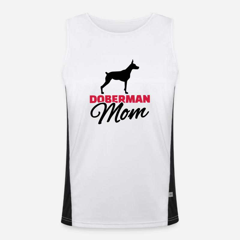 Doberman Mom - Men's Functional Contrast Tank Top  - white/black