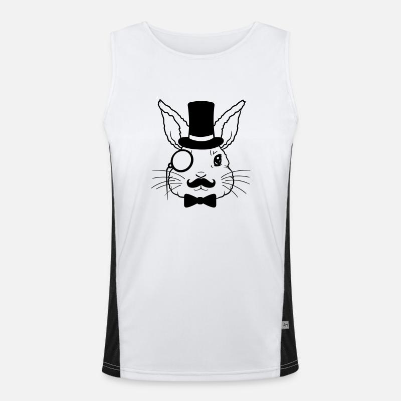Monocle Cylinder Rabbit Sir Men's Functional Contrast Tank Top 