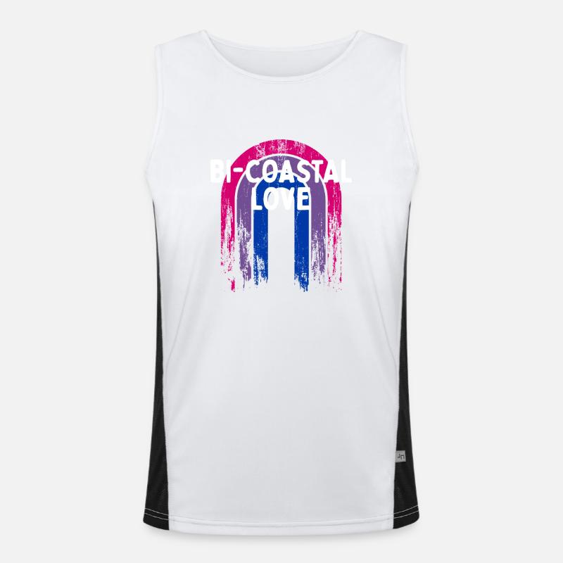 Bi-Coastal Love Bisexual Couples Bi Pride Lovers Funktionelles Kontrast-Tank Top für Männer 