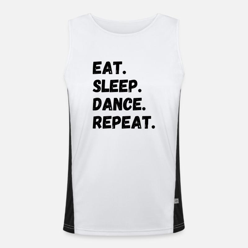 Eat Sleep Dance Repeat Funktionelles Kontrast-Tank Top für Männer 
