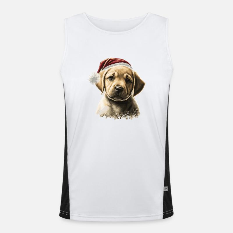 Bébé labrador de Noël Débardeur respirant contrasté Homme 