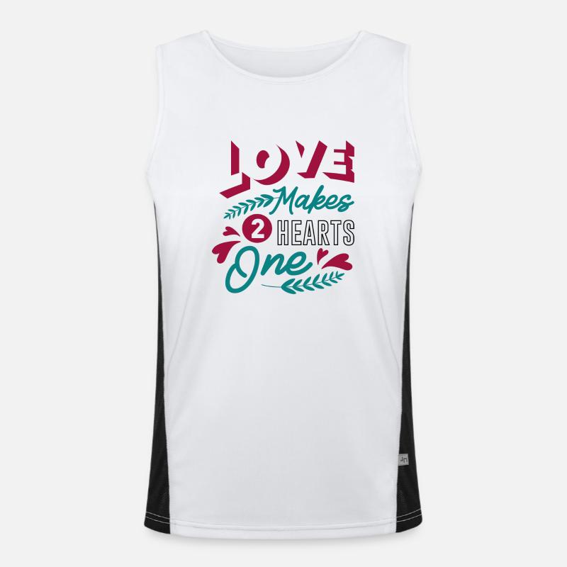 Love make hearts one Men's Functional Contrast Tank Top 