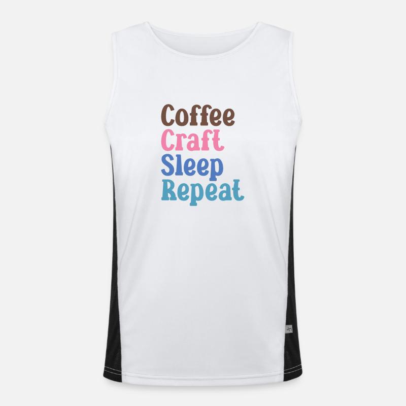 Manger, dormir, café, répéter Débardeur respirant contrasté Homme 