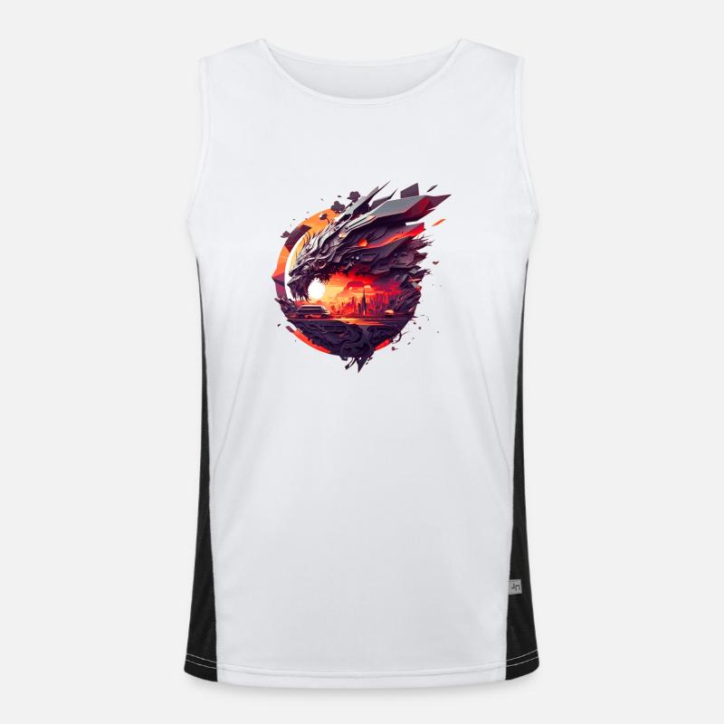 Polygon Vector artwork pour les fans de science-fiction Débardeur respirant contrasté Homme 