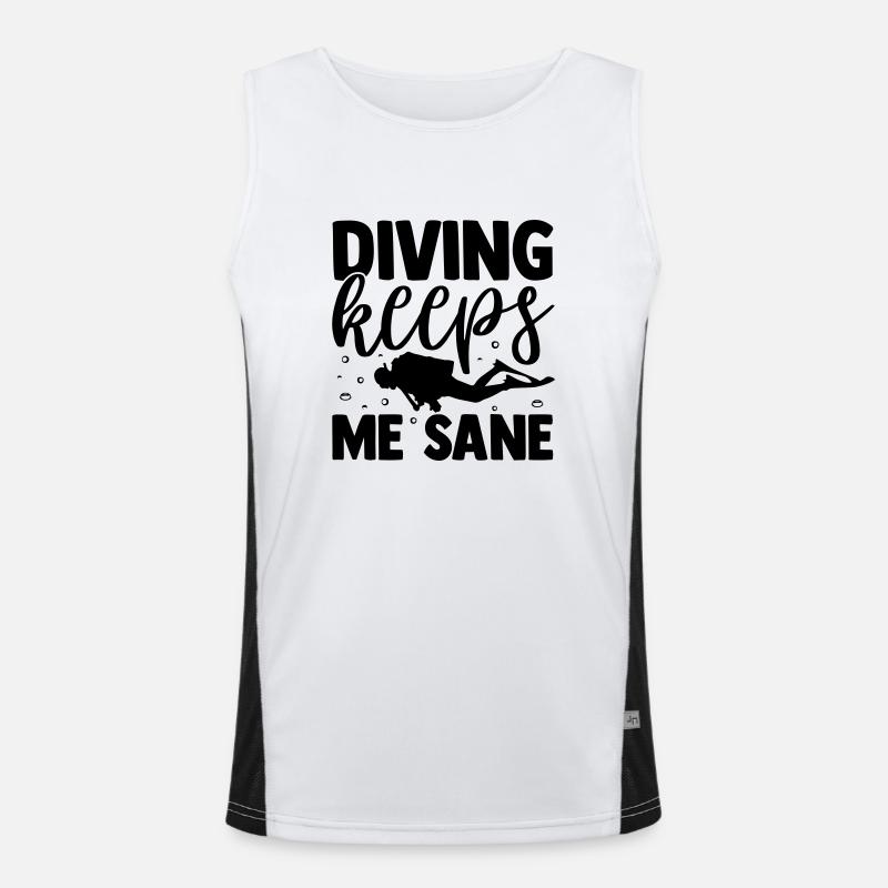 Diving Diving Saying - Men's Functional Contrast Tank Top  - white/black