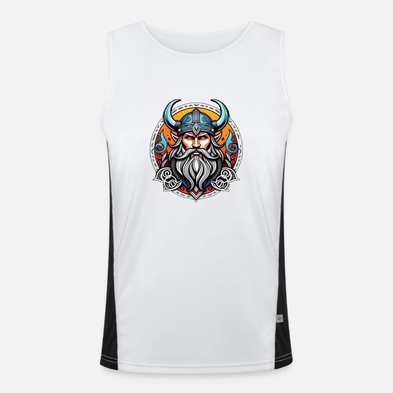 Wikinger Odin Thor Walhalla Funktionelles Kontrast-Tank Top für Männer 
