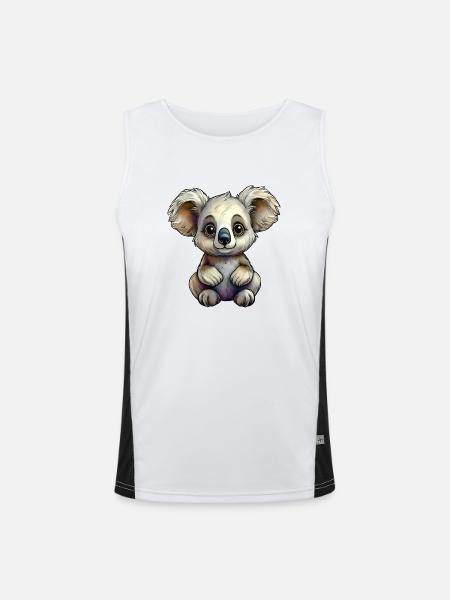 Tiny Koala - Men's Functional Contrast Tank Top - white/black