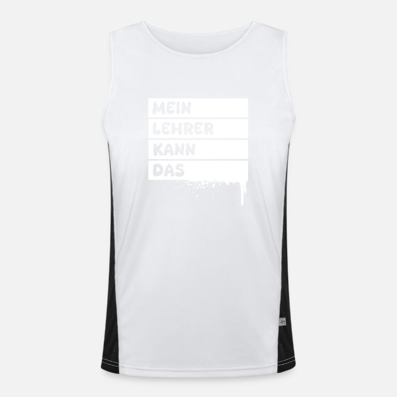 Gift for Teacher - Men's Functional Contrast Tank Top  - white/black