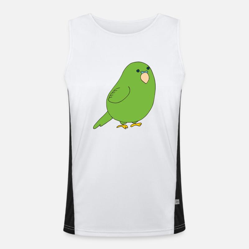 budgerigar - Men's Functional Contrast Tank Top  - white/black