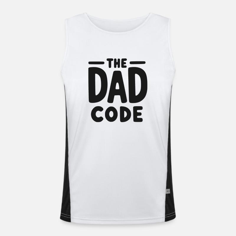 The Dad Code - Men's Functional Contrast Tank Top  - white/black