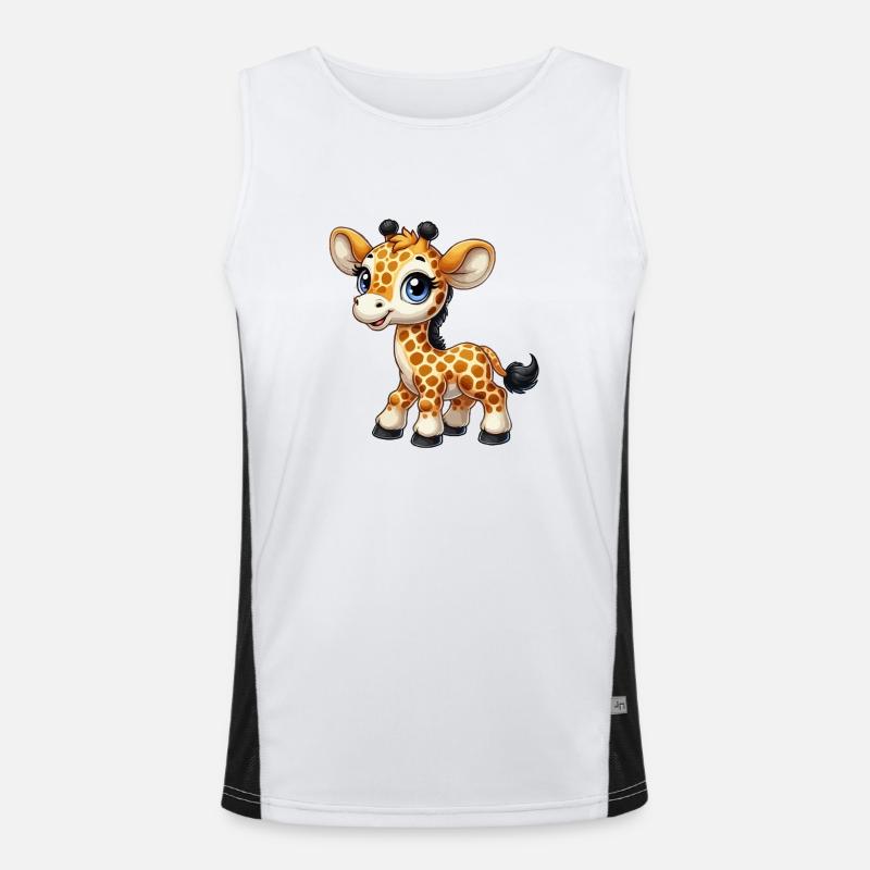 Mädchen Giraffe Funktionelles Kontrast-Tank Top für Männer 