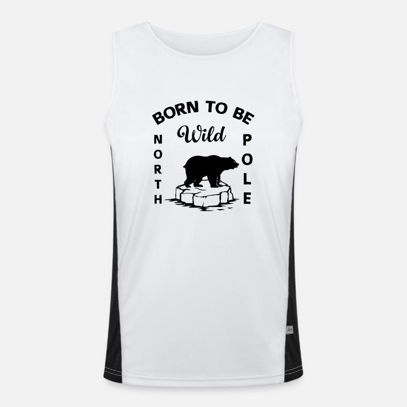Polar Bear Wilderness Antarctica Men's Functional Contrast Tank Top 