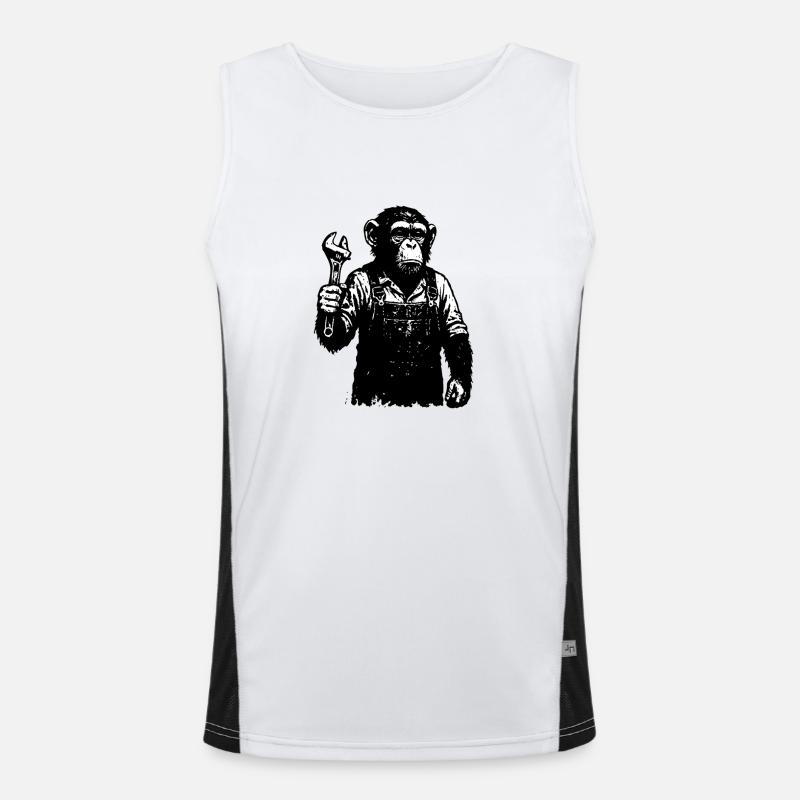 Labour Day Monkey Worker Men's Functional Contrast Tank Top 