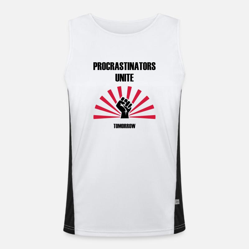 Procrastinators unite ... TOMORROW Men's Functional Contrast Tank Top 