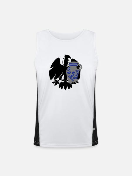 Adler & Bembel - Funktionelles Kontrast-Tank Top für Männer  - Weiß/Schwarz