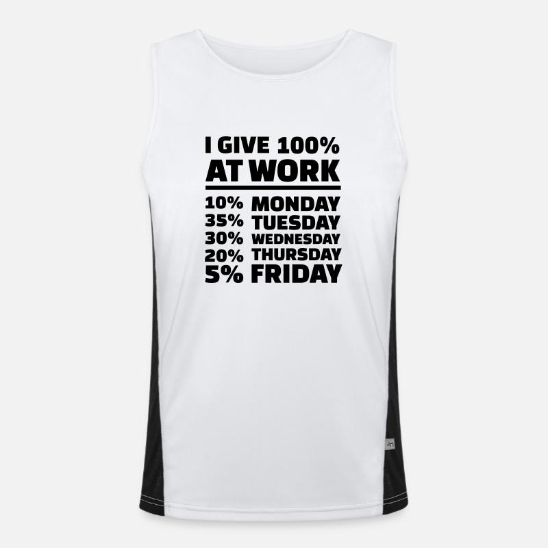 I give 100% at work Débardeur respirant contrasté Homme 