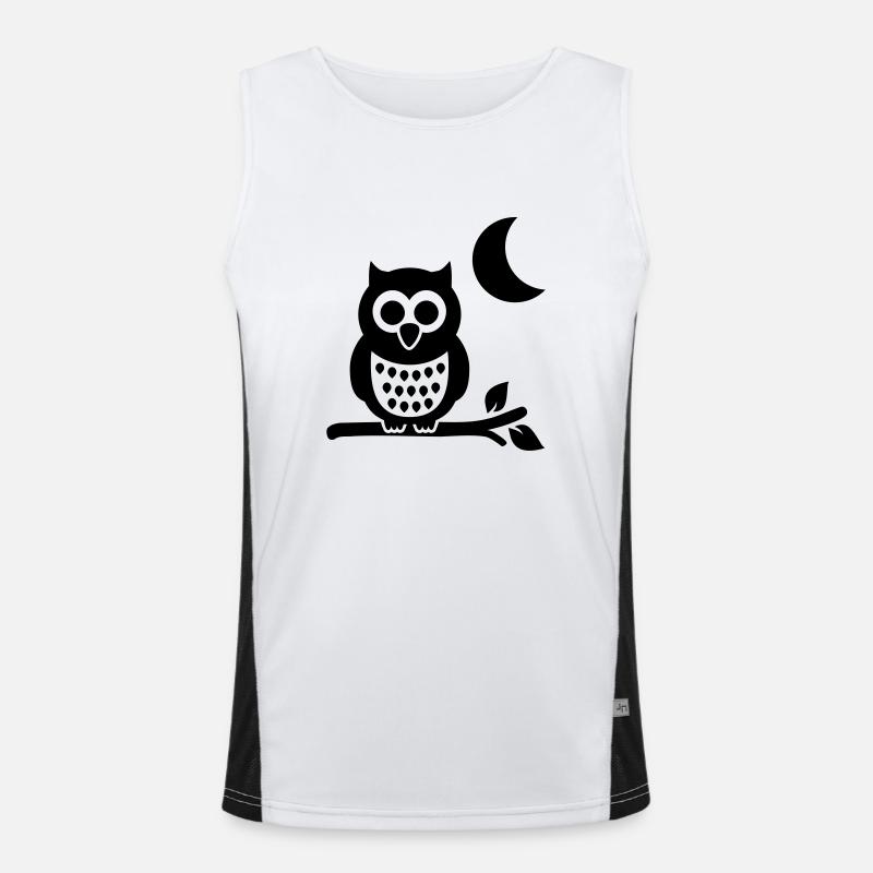 Owl - Men's Functional Contrast Tank Top  - white/black