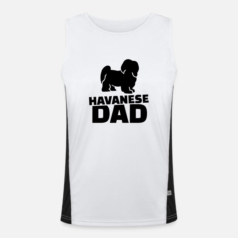 Havanese Dad - Men's Functional Contrast Tank Top  - white/black