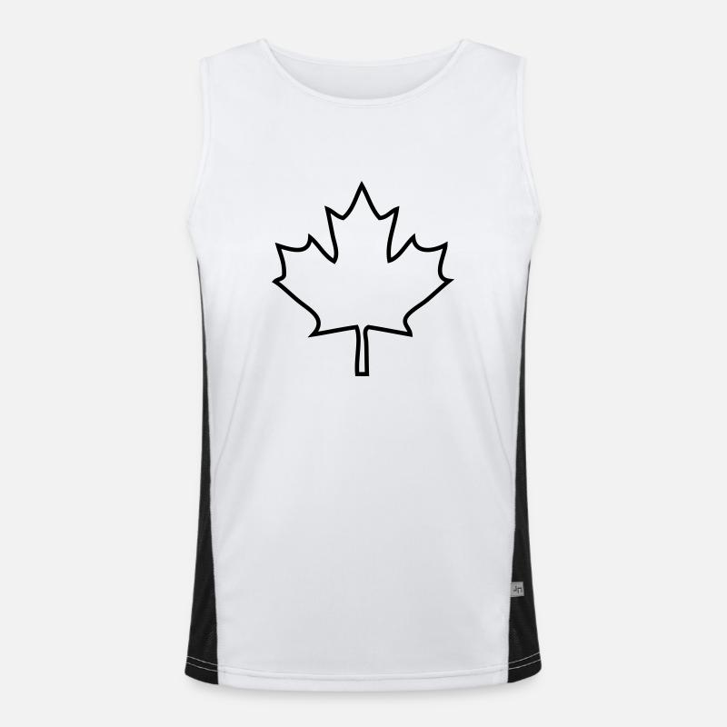 maple leaf canada - Men's Functional Contrast Tank Top  - white/black