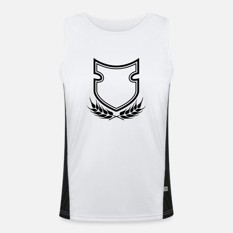 laurel wreath shield emblem emblem frame banner de Men's Functional Contrast Tank Top 