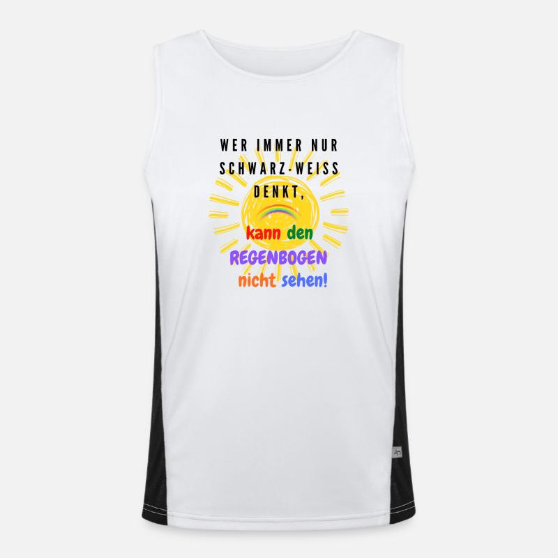 Denke Lieber Bunt Funktionelles Kontrast-Tank Top für Männer 