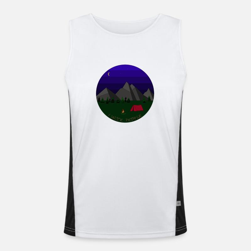 I hate People camping Funktionelles Kontrast-Tank Top für Männer 