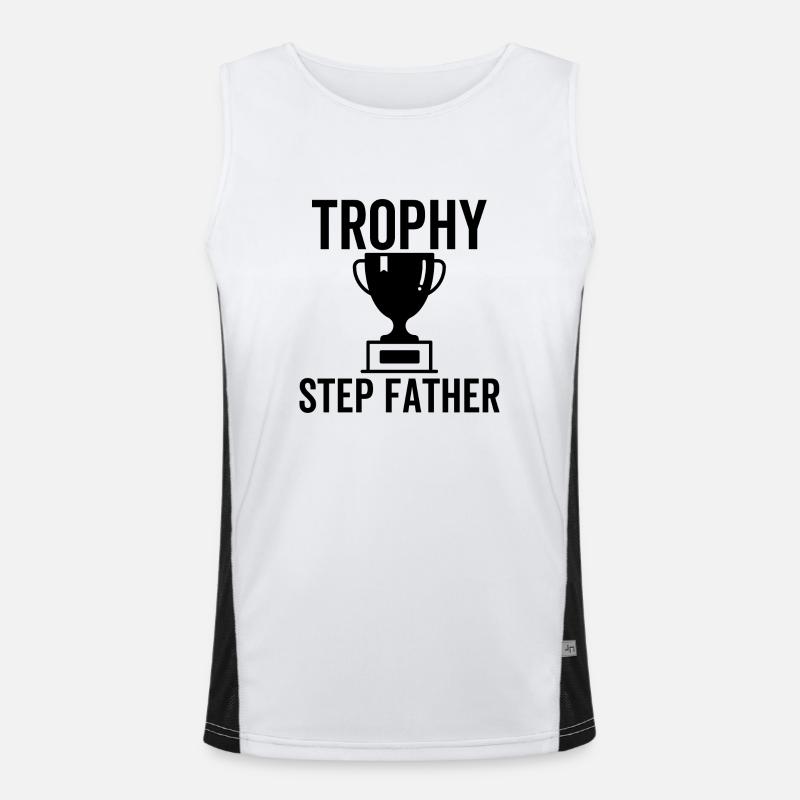 Trophy Step Father - Men's Functional Contrast Tank Top  - white/black