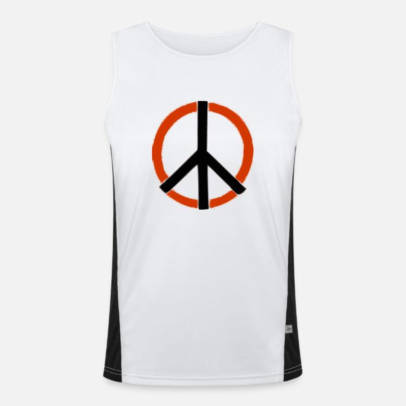 Frieden Friedenszeichen Friedensbewegung Zeichen Funktionelles Kontrast-Tank Top für Männer 