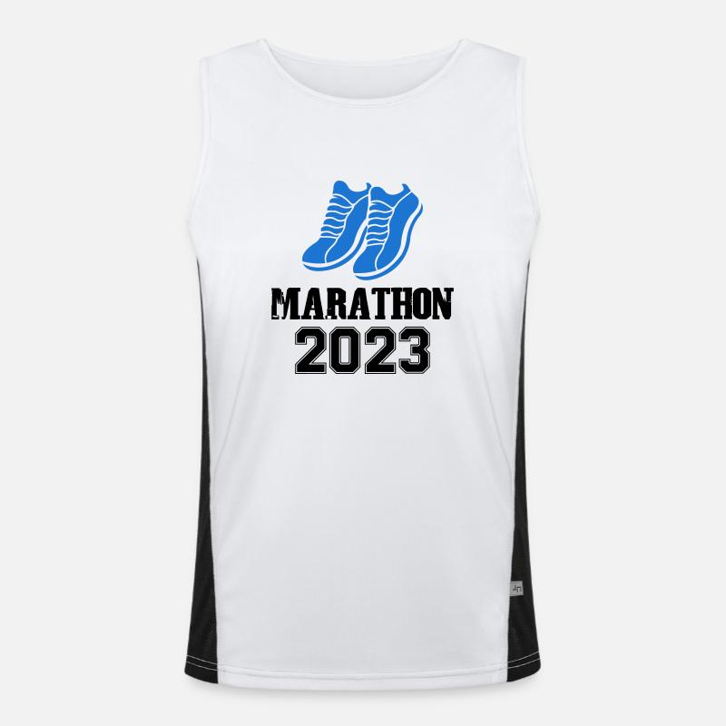 Marathon 2023 - Men's Functional Contrast Tank Top  - white/black