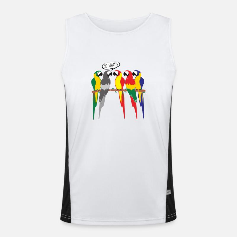 MONOCHROME BIRD PARROT Men's Functional Contrast Tank Top 