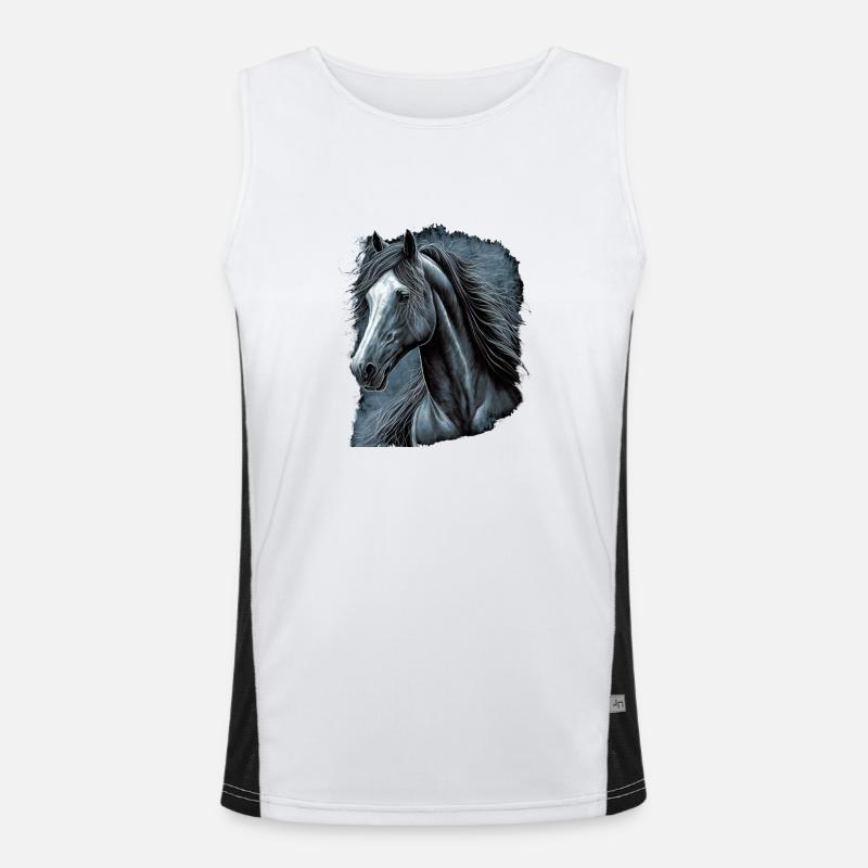 Pferd Funktionelles Kontrast-Tank Top für Männer 
